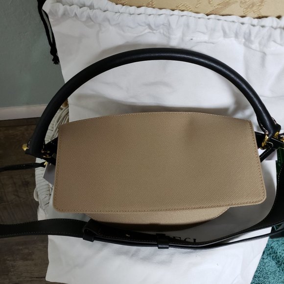 SOLD Yuzefi Larger Bom Black Khaki Leather Canvas NWT - Picture 4 of 8